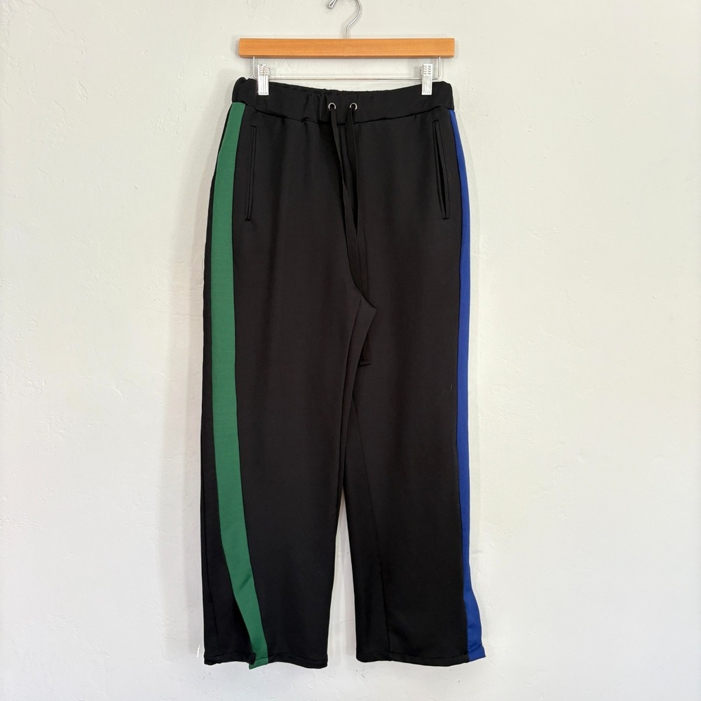 Rocket x Lunch Wide Leg Sweatpants Women Size Large Black Pull On